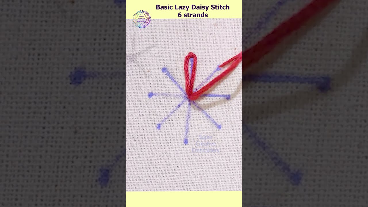 Lazy Daisy Stitch - How to do 🌺Easy Flowers Idea🌺Gorgeous hand embroidery designs #Art #Creative