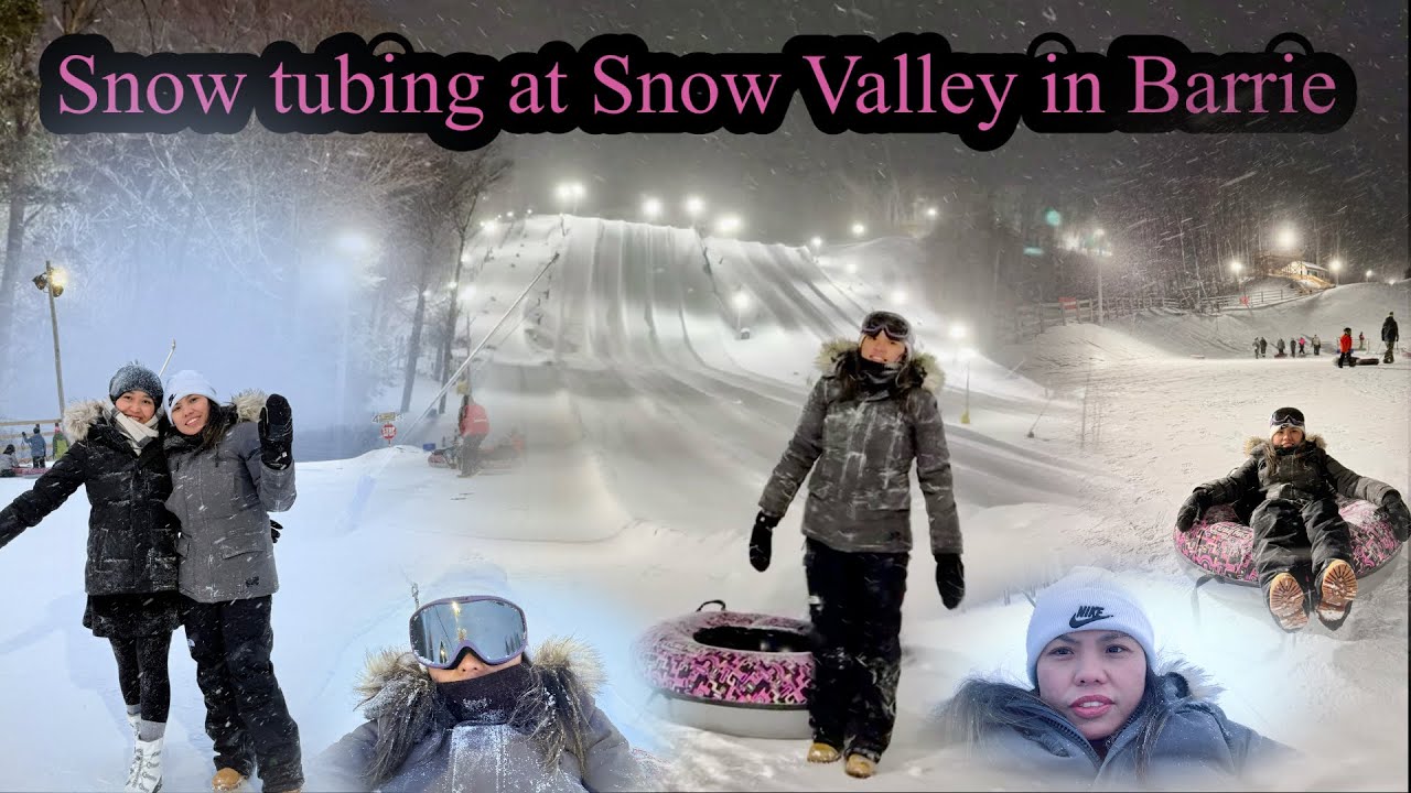Катание на тюбингах по снегу в Сноу-Вэлли в Барри.