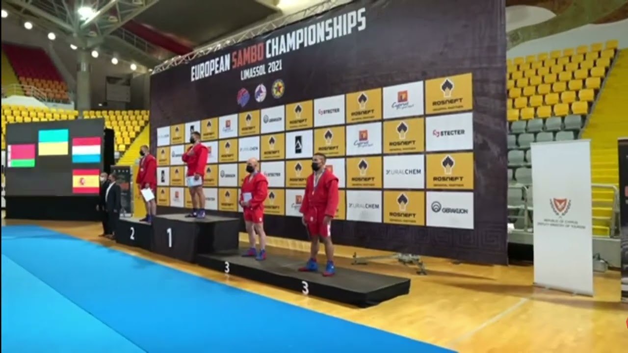 Anthem of Ukraine (2021 European Sambo Championships, men's combat 88 kg, Petro Davydenko)