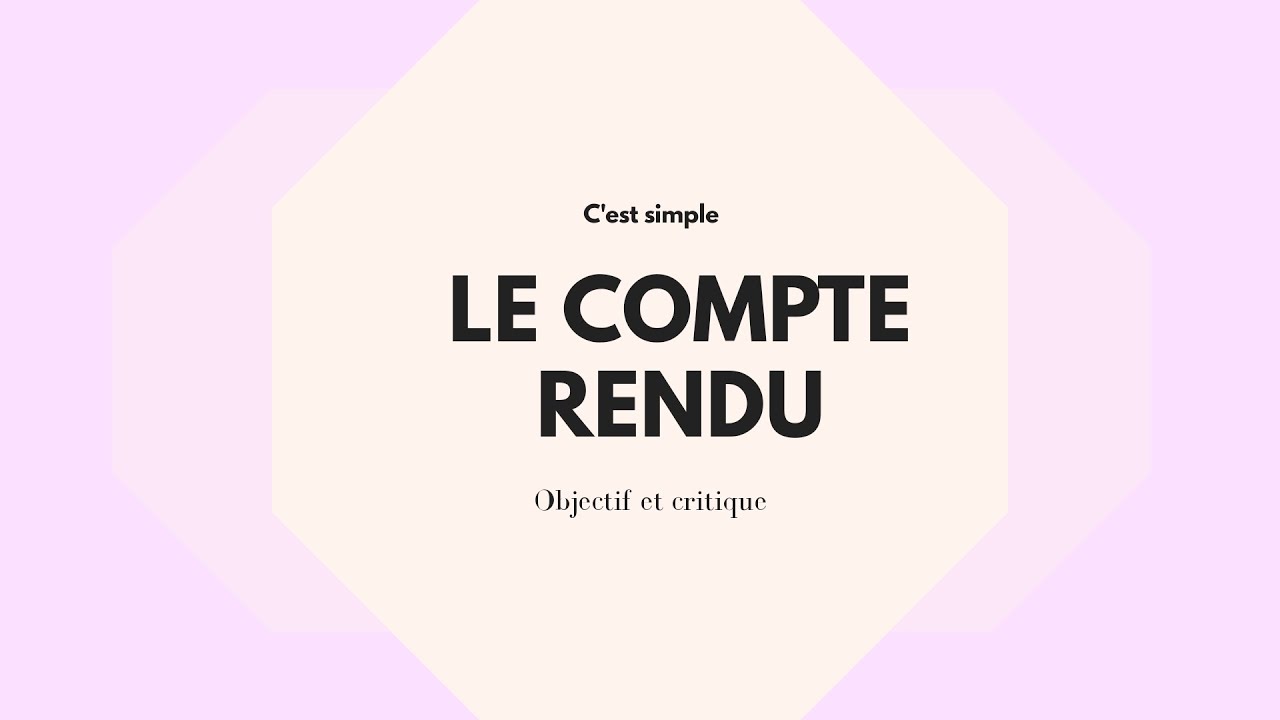 Réviser le compte rendu critique
