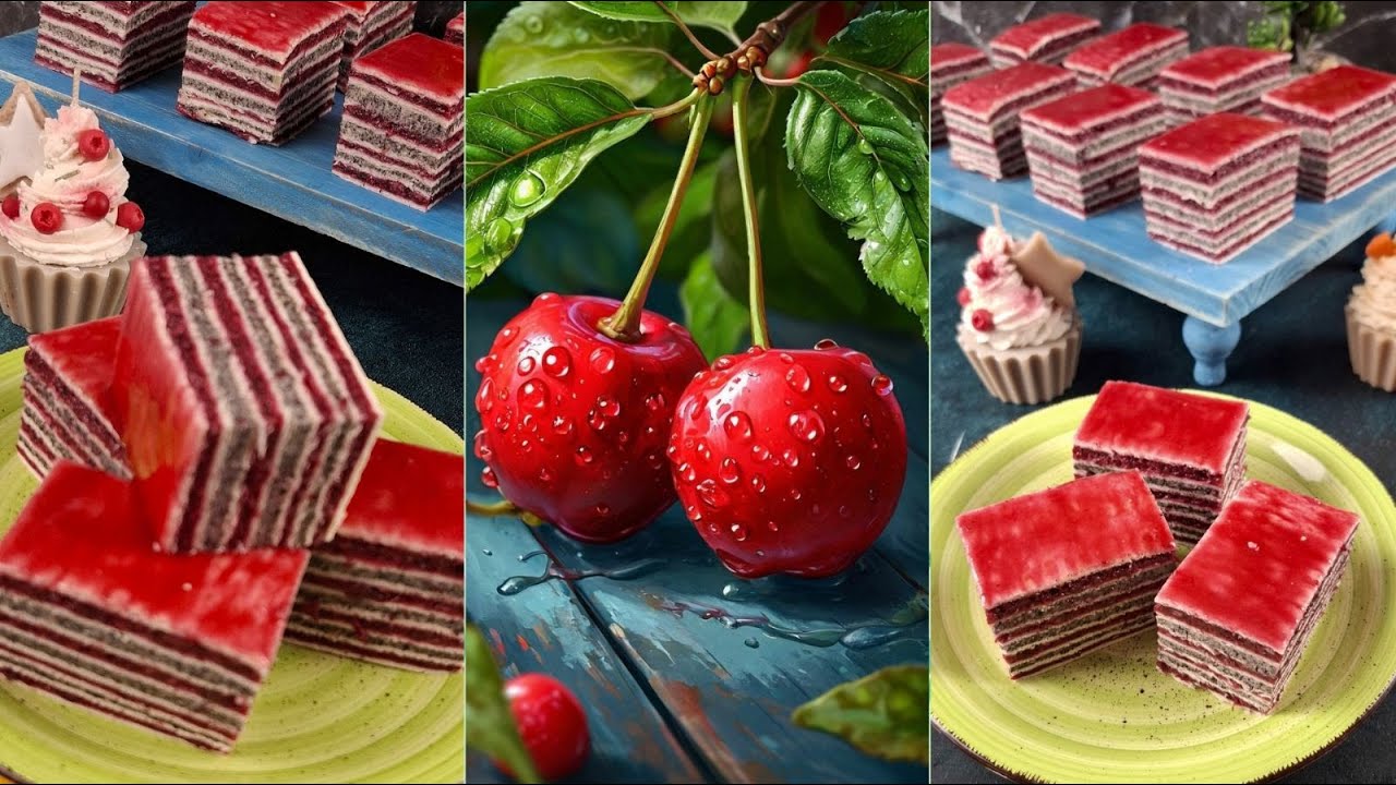 Rozen kocke sa makom i višnjama