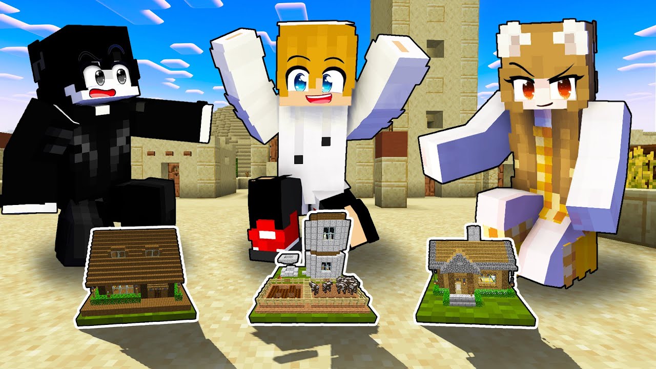 CeeGee vs Yasi vs Jade TINY BUILD BATTLE in Minecraft! ( Tagalog )
