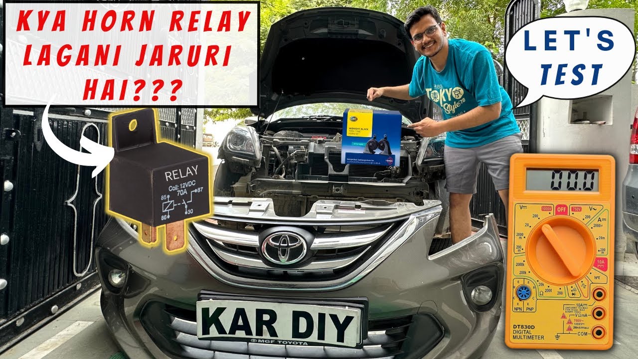 Kya Car Mein Horn Relay Lagana Jaruri Hai?? How To Test Car Horn Current Consumption | Toyota Glanza