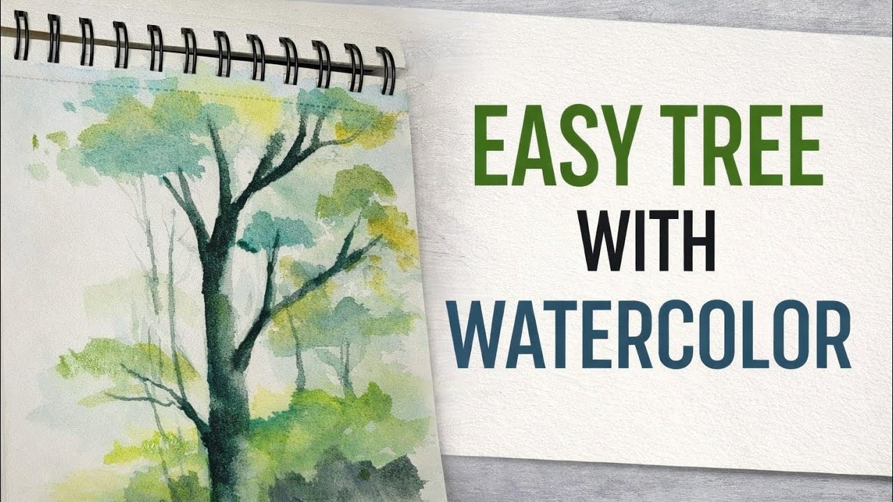 Easy tree with watercolor #watercolorpainting#watercolorart#watercolourpainting#art#artist#youtube