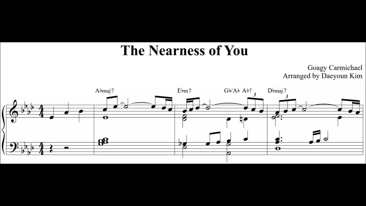 [Ballad Jazz Piano] The Nearness Of You (sheet music)