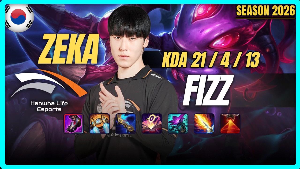 HLE Zeka FIZZ vs DIANA Mid - Patch 26.10 KR Ranked | lolrec