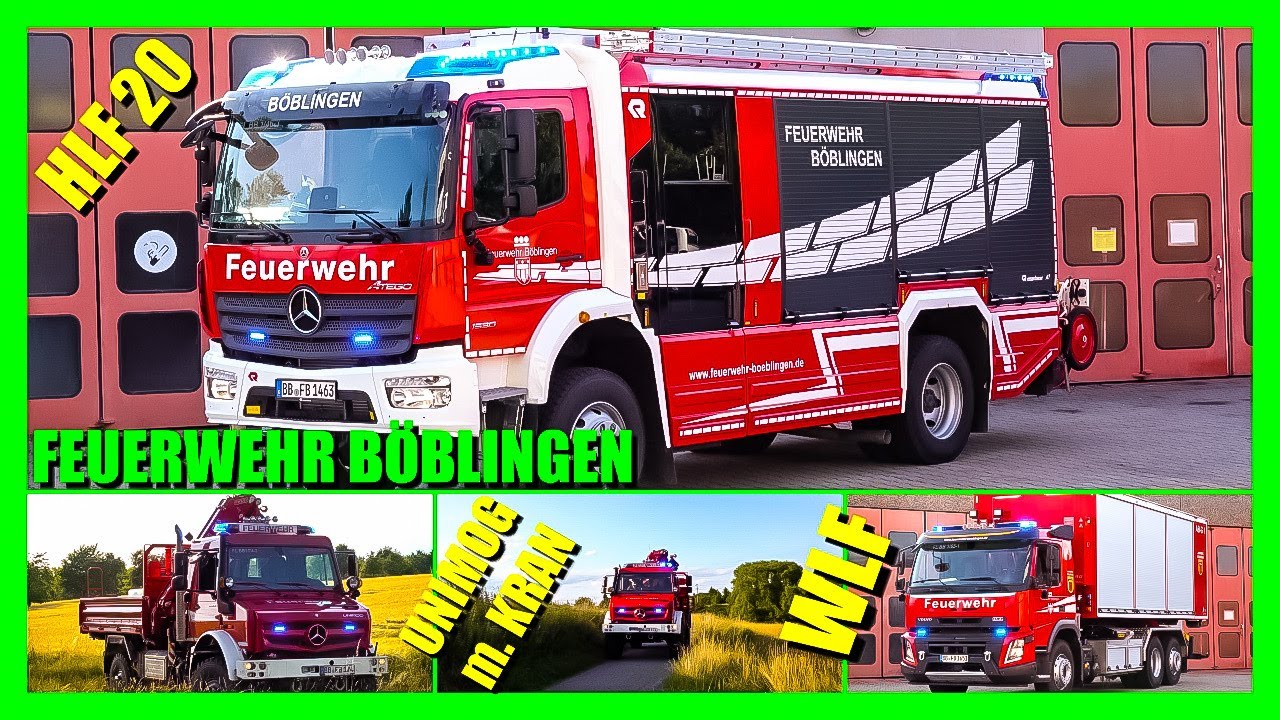 😍 Neuheiten 2021 😍: 🆕bei der Feuerwehr Böblingen 🚒 HLF 20 (+ LF 10) - WLF (Volvo) - Unimog Kran