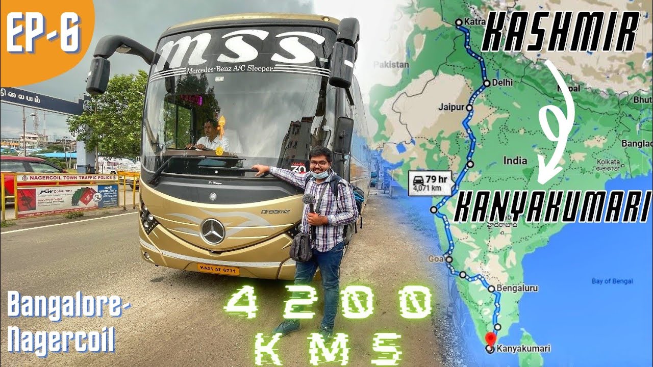 Kashmir to Kanyakumari in VOLVO Bus | Ep-6 Bangalore-Nagercoil ft MSS Mercedes #TravelwithSoumit