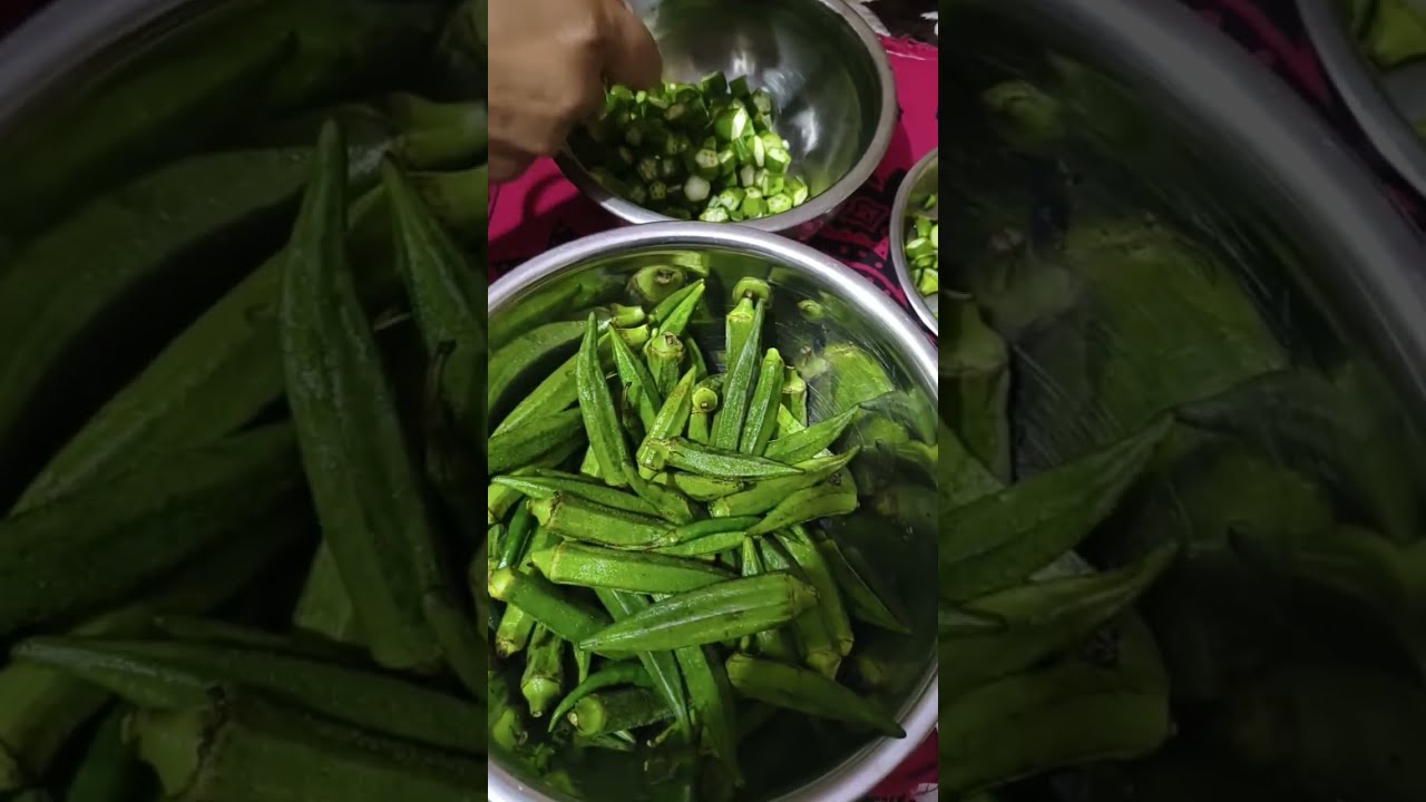Bhindi cutting 😋😋
