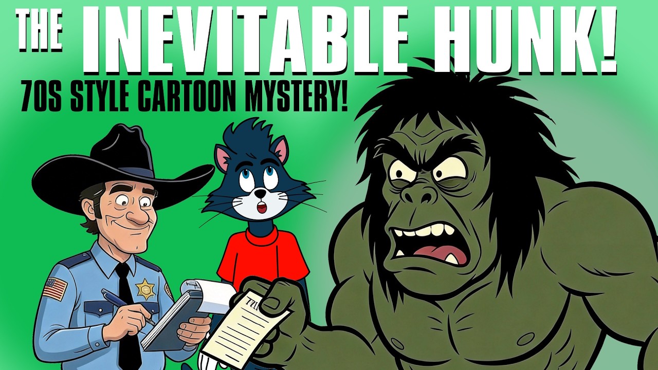 Mystery of the Inevitable Hunk and Mr. Hyde - cartoon Hulk parody