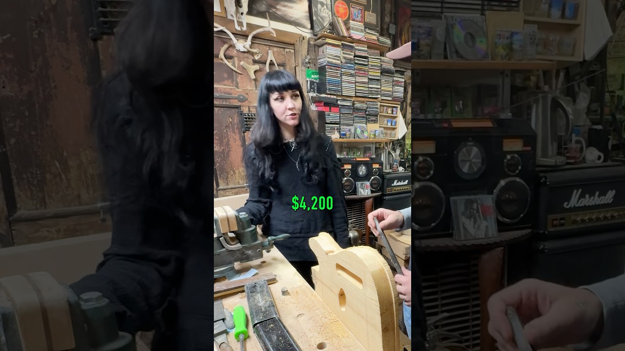 Working on ICONIC Handmade Guitars For A Day #shorts #nyc @cindyguitars