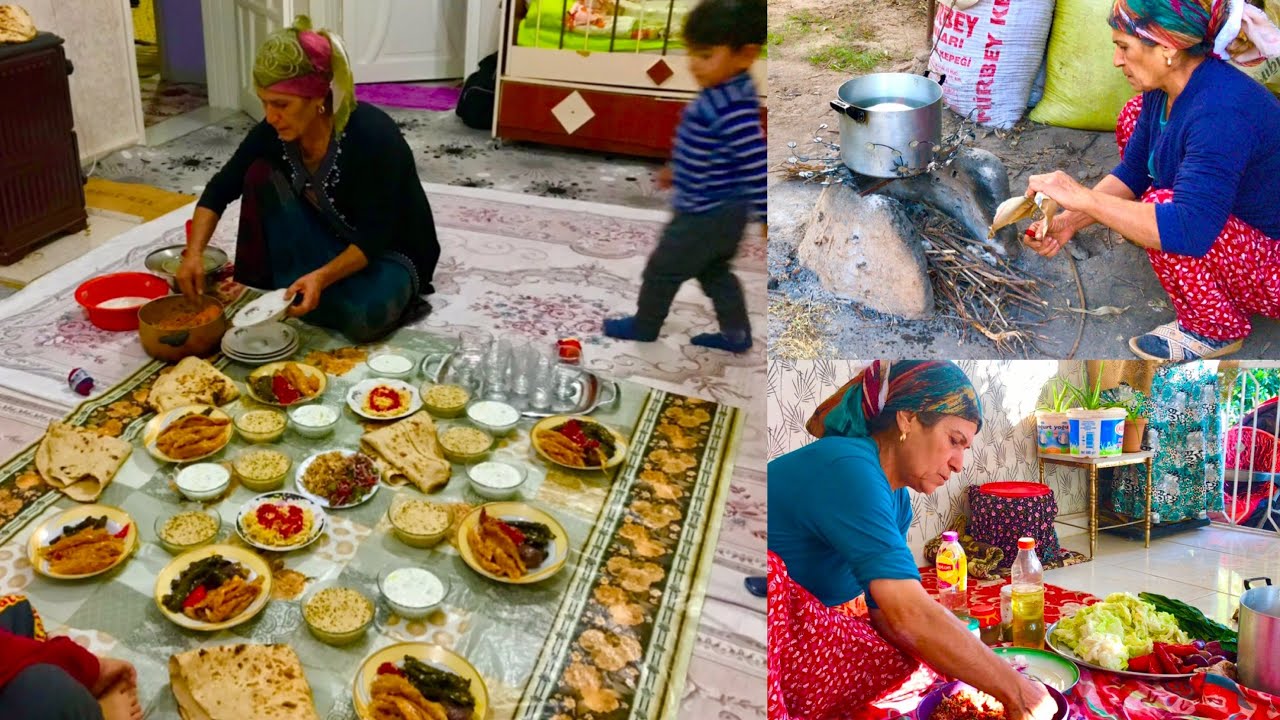Odun ateşinde lahana sarması ablamın evinde akşam yemeği günlük vlog