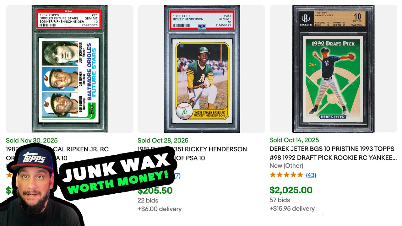 Rickey, Jeter and Ripken - Who's Cards Sell for More?