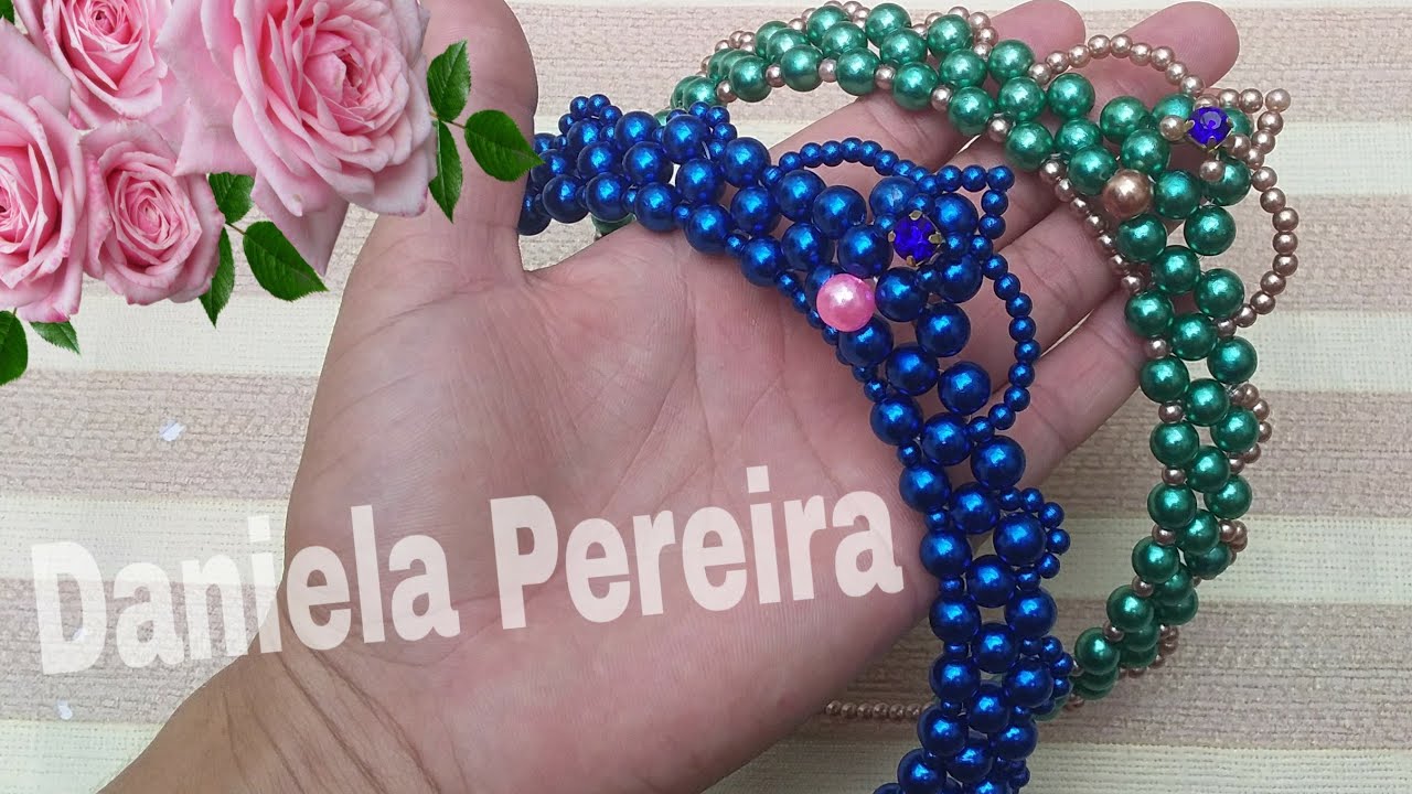 coroa👑de pérolas /Crown pearl👑/ passo-a-passo completo/by Daniela Pereira