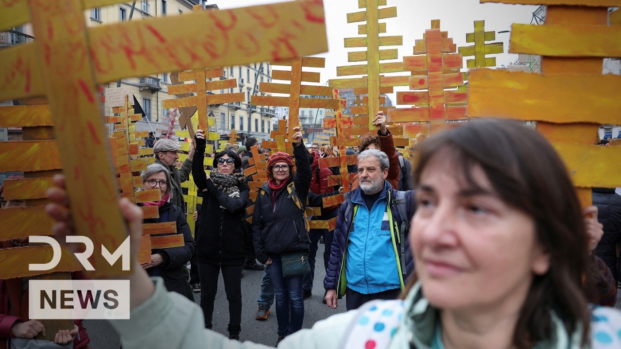 Protesters Rally in Milan Against Environmental Impact of Milano-Cortina 2026 Olympics | AM1N