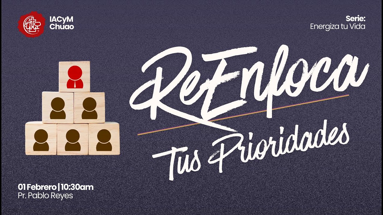REENFOCA TUS PRIORIDADES | Serie: Energiza tu Vida | Pr. Pablo Reyes