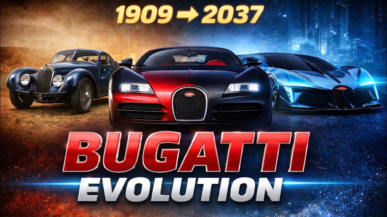 Bugatti Cars Evolution 1909–2037 | Veyron → Chiron → Future