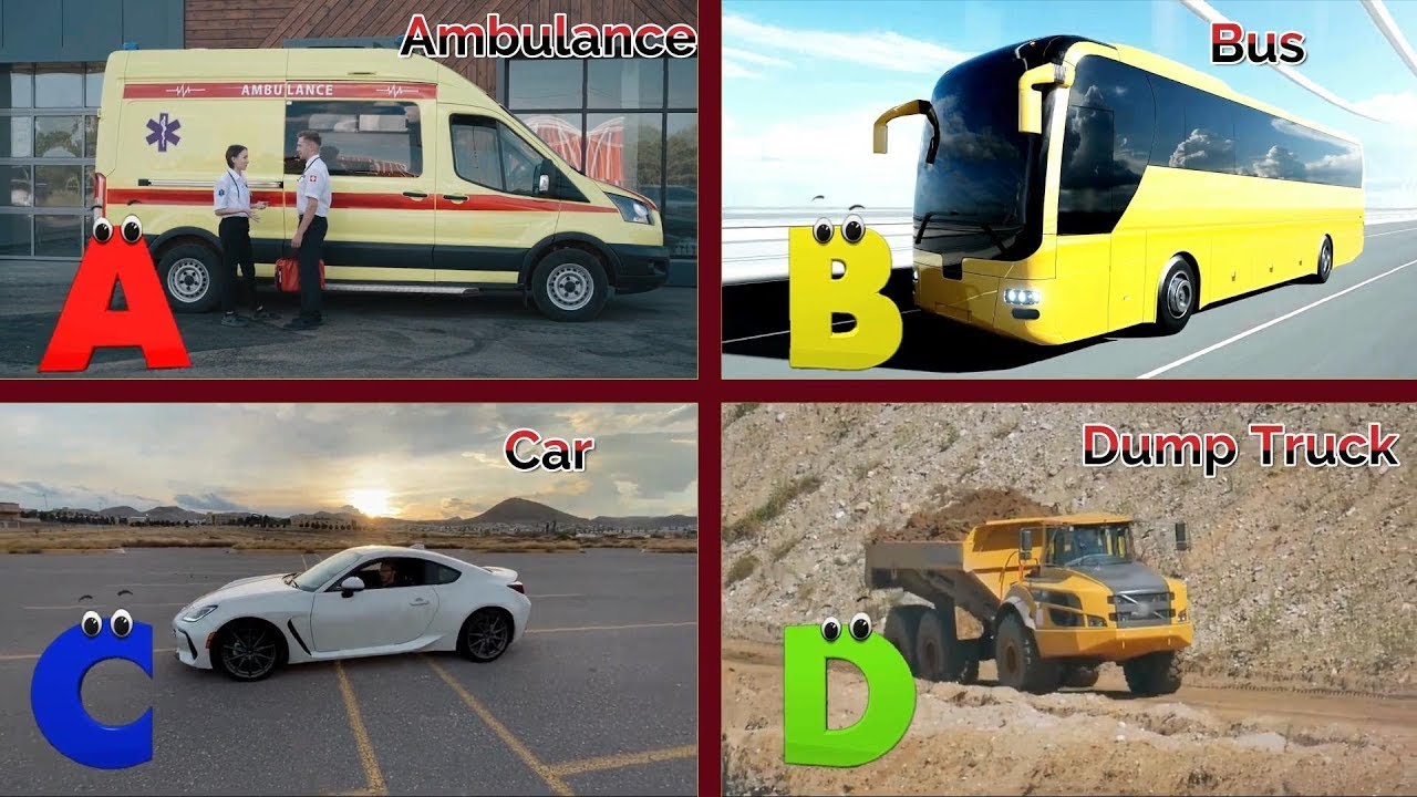 ABC Song Phonics, Transportation Song, ABC Song, Alphabet Educational Song A to Z for kids