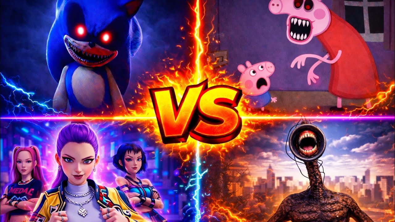 PEPPA PIG.EXE 🆚Siren Head 🆚Kpop demon hunter 🆚Sonic  🎶 Tiles Hop EDM Rush