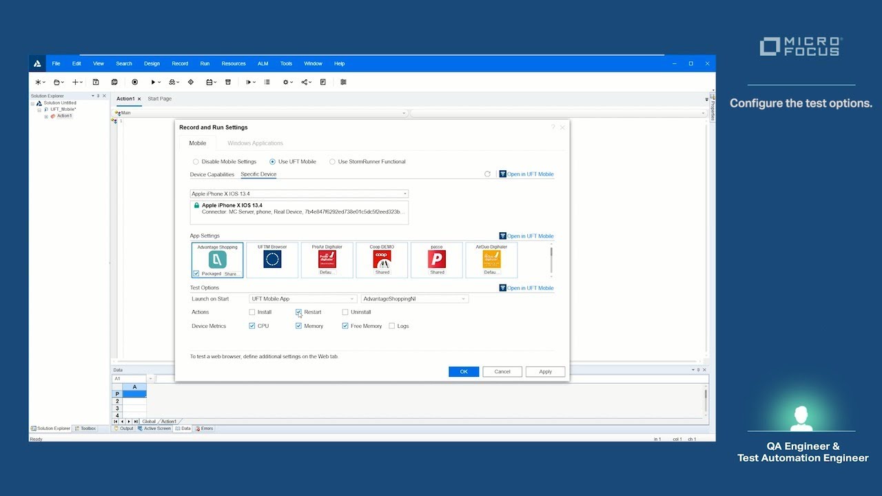 Recording and Replaying a Test on a Mobile Device with UFT One and UFT Mobile