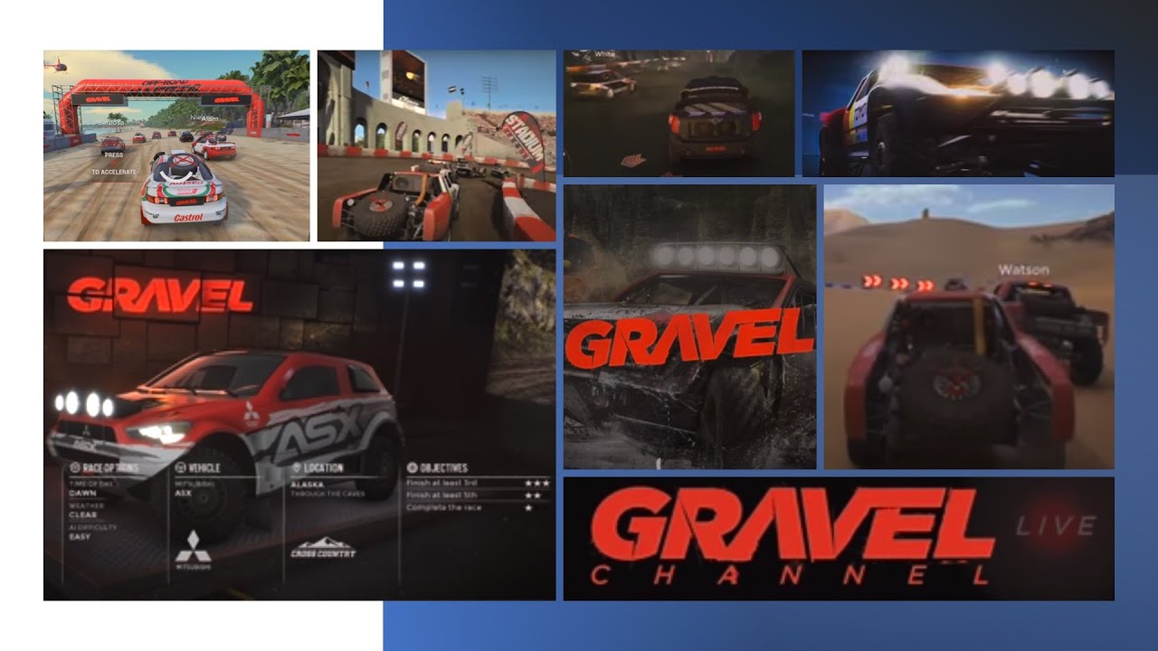 GRAVEL First Races in Career Mode. Off-Road Masters. It's an OK Game but not one of the best.
