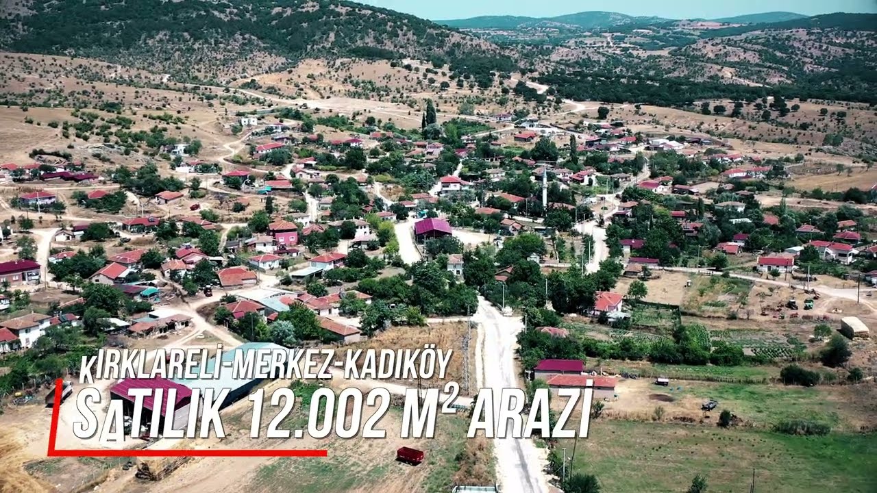 EMLAK DRONE &Ccedil;EKİMLERİ TRAKYA KIRKLARELİ MERKEZ KADIK&Ouml;Y'DE SATILIK M&Uuml;KEMMEL MANZARALI ARAZİ