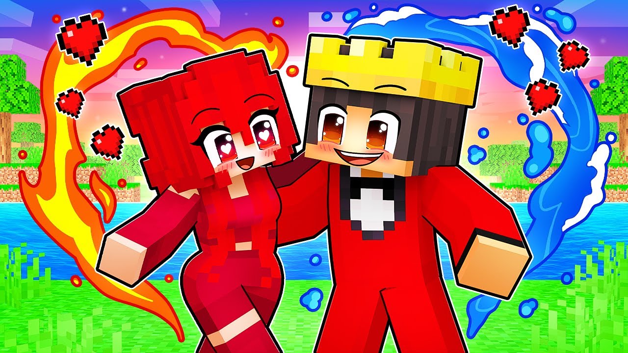 Fire Girl and Water Mongo Love Story in Minecraft!