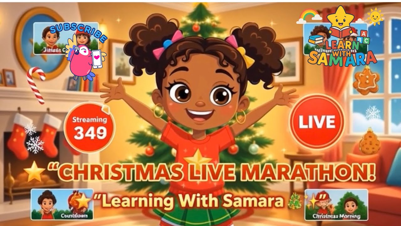 🎅 Samara’s Christmas LIVE Marathon! 🎶 Kids Songs, Learning & Holiday Fun | Kids Nursery Rhymes🎄✨