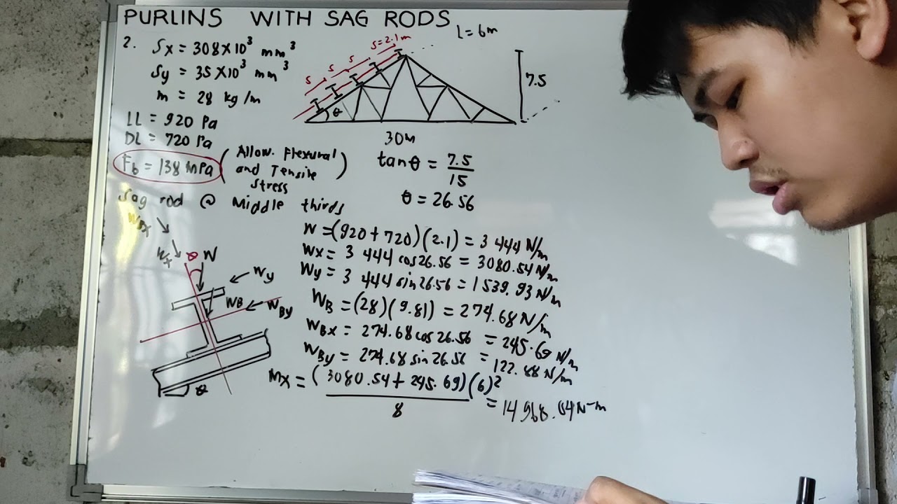 Purlins With Sag Rods Problem No. 2
