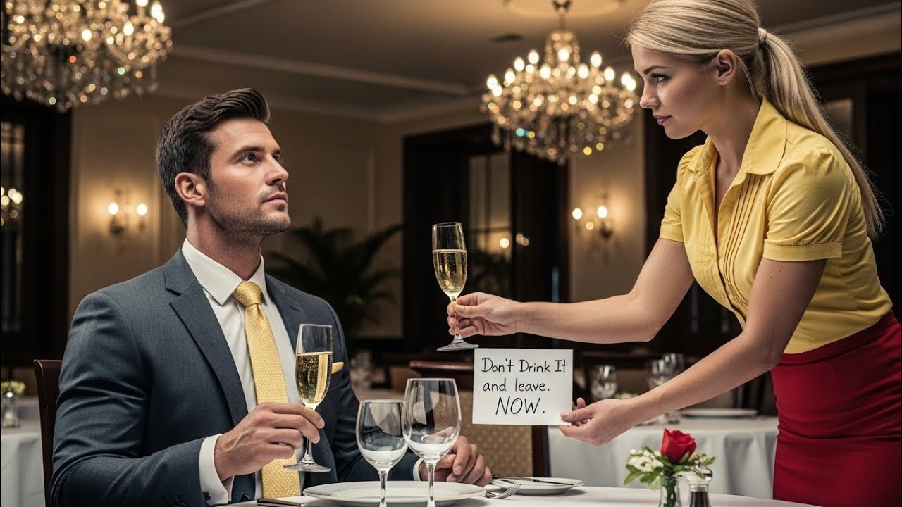 “The CEO Was About to Drink—Until a Waitress Slipped Him a Note That Saved His Life 😱”