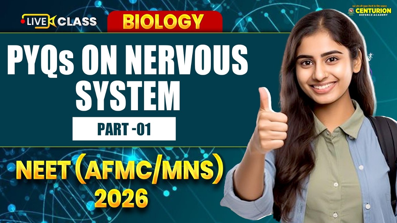 Nervous System PYQs Part-1 | NEET (AFMC/MNS) 2026 | Most Important Questions