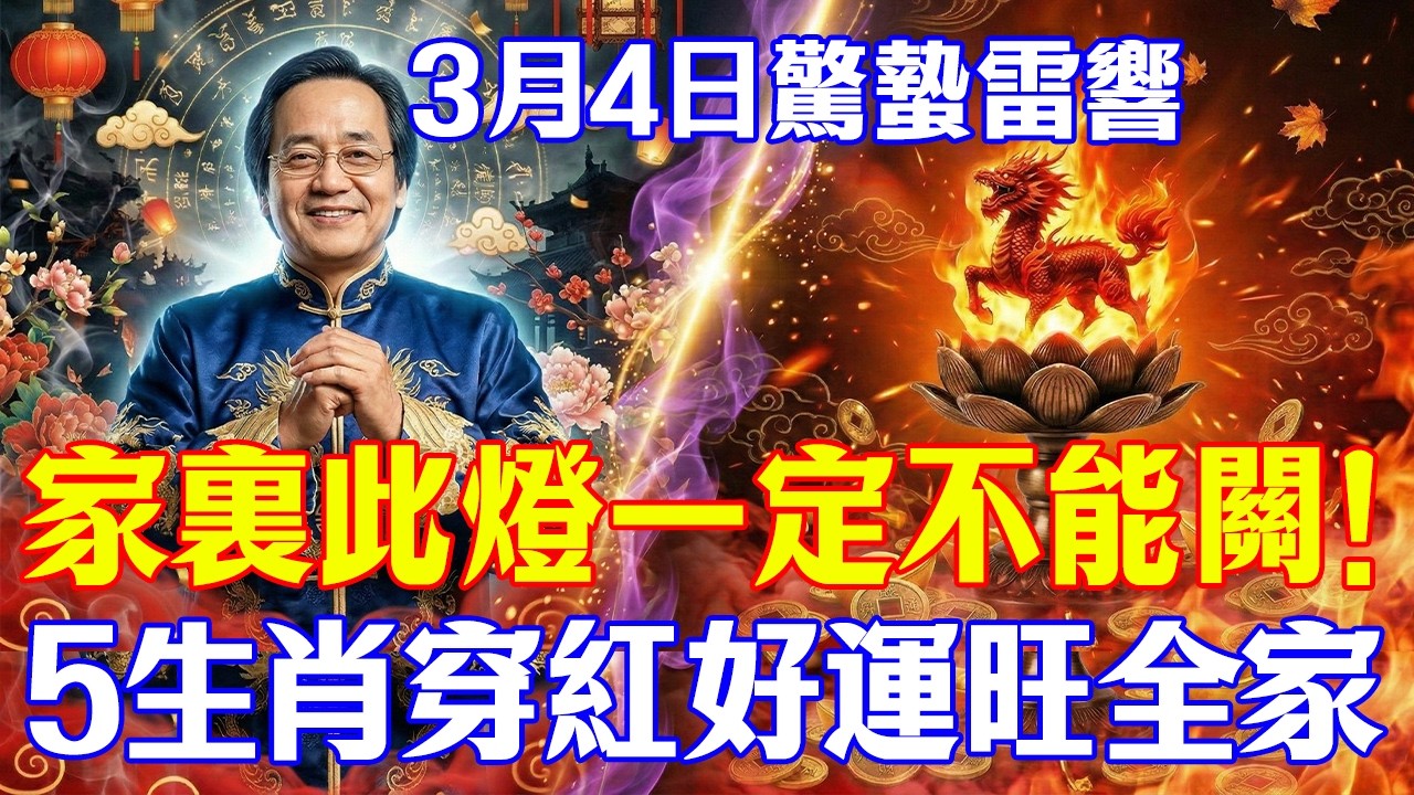 倪海厦：3月4日正月十六惊蛰雷响，「一盏灯」点亮财路，这「5个生肖」必穿「红色」接火气，2026赤马年注定翻身做富豪！#倪海厦#2026运势#赤马红羊劫#惊蛰#中医养生