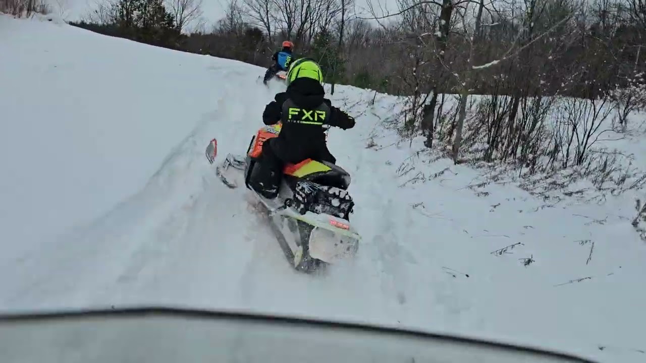 Chasing the two 200's on the trail at the Three Kids Freerider Compound.