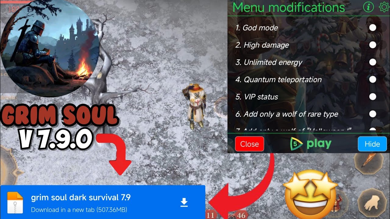 Grim soul MOD VIP APK V7.9.0 (Modo Deus Energia infinita)✅