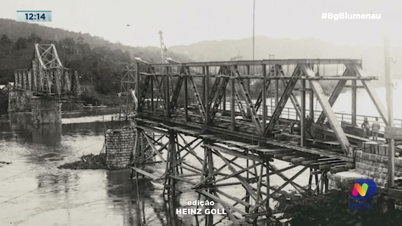 Mem&oacute;rias: ponte de ferro foi essencial para o desenvolvimento econ&ocirc;mico de Blumenau