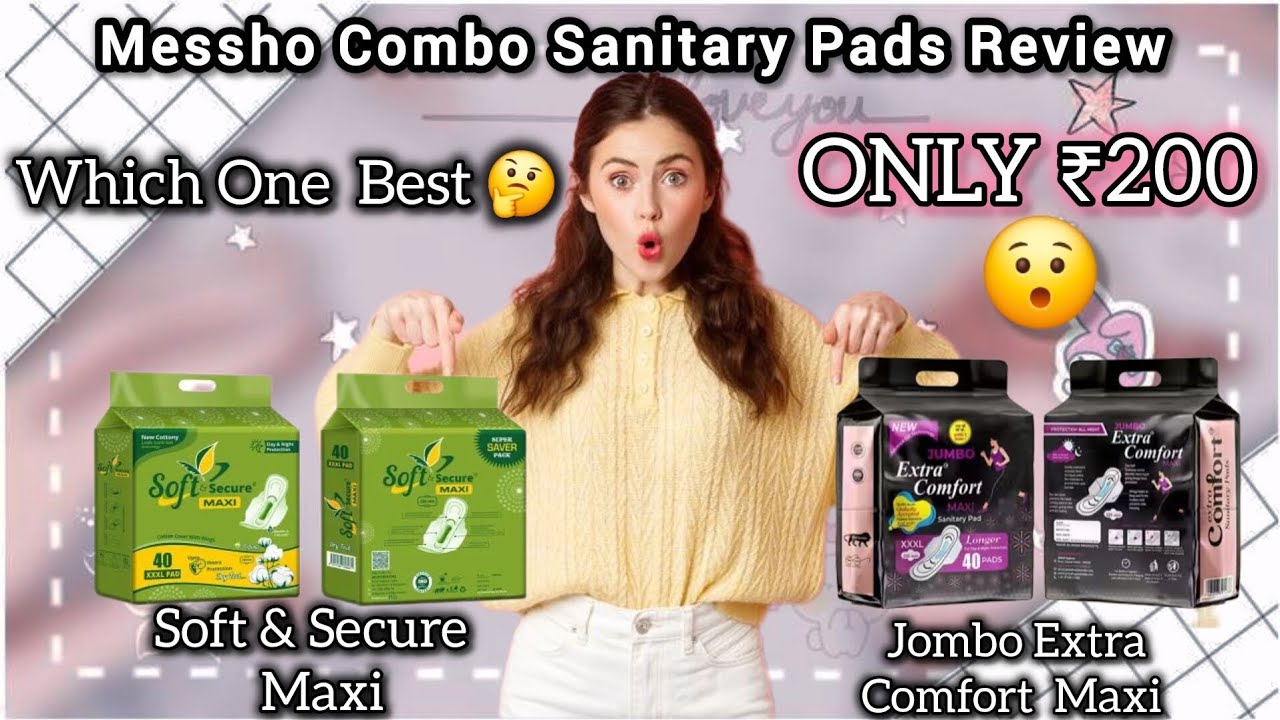 Messho Combo Sanitary Pads Honest Review || soft & Secure Maxi v/s Jombo Extra Comfort ₹ 200 Only