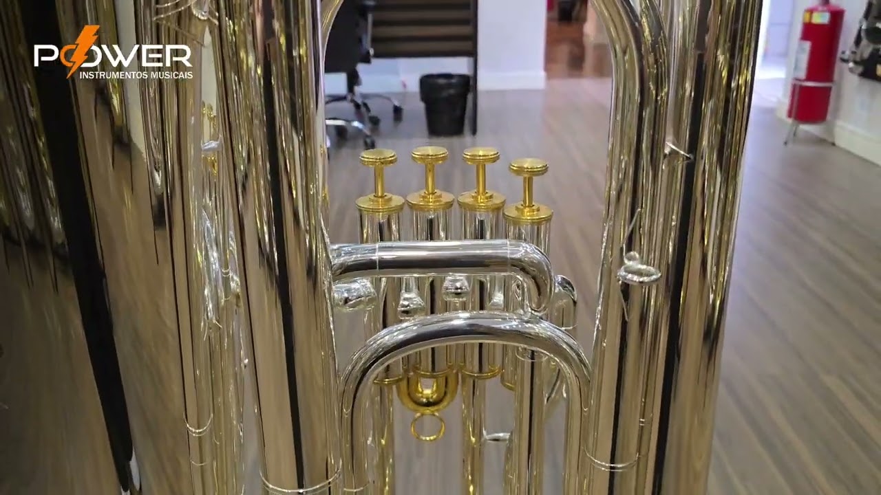 Tuba Weril J981 II 4/4 Prata com Ouro Sib (Usada)
