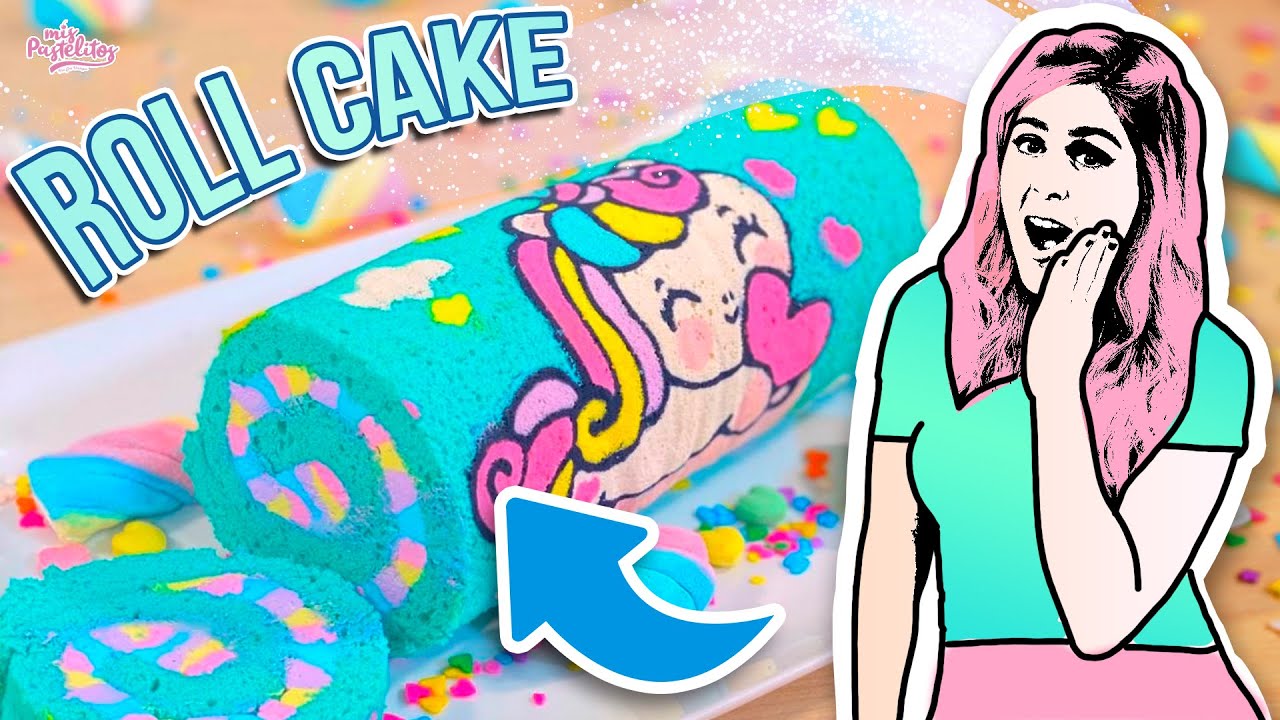 ¡DIBUJA DENTRO DE UN PASTEL! ROLL CAKE KAWAII UNICORNIO | MIS PASTELITOS