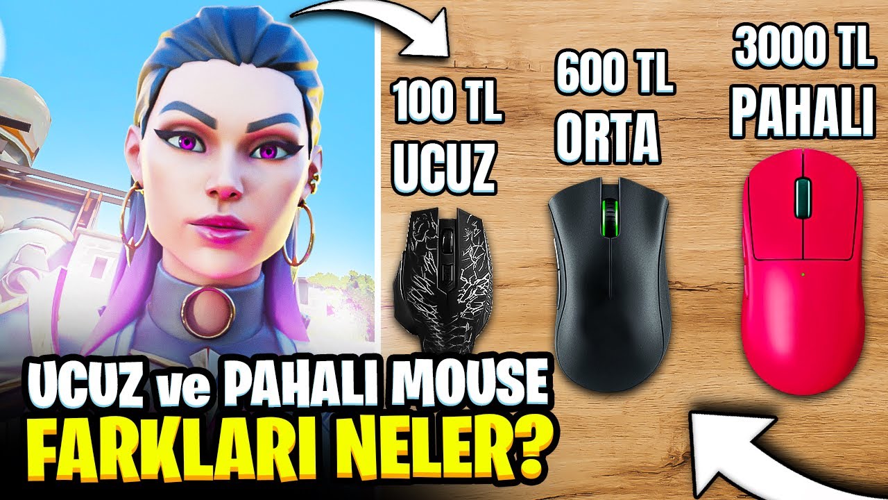 Valorantta UCUZ, ORTA ve PAHALI mouse ile oynadım! (100TL - 1500TL - 3500TL )