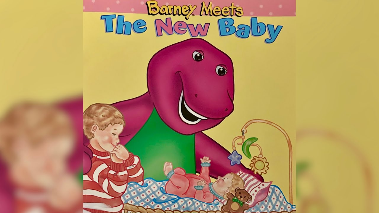 Barney meets the new baby 💜 🍼 ￼