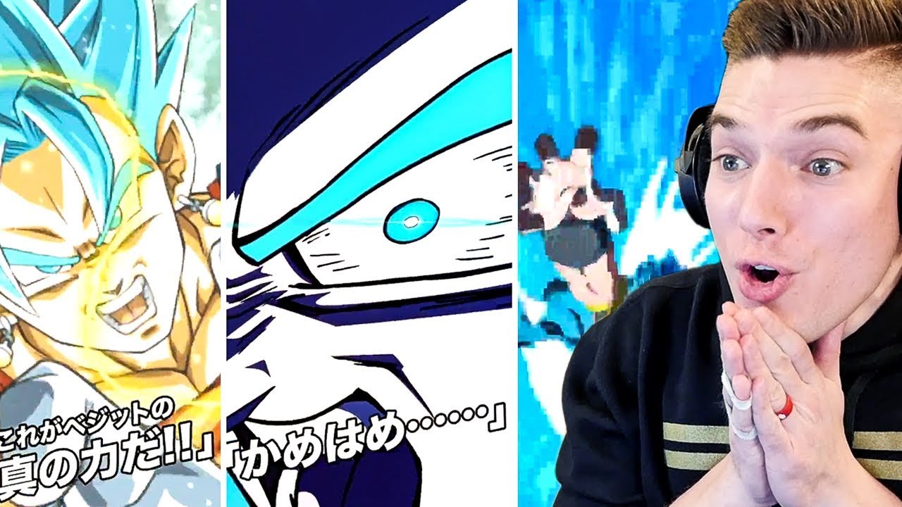LR Gogeta Blue & LR Vegito Blue Transformations & Super Attacks Reaction! Dokkan Battle Year Five!
