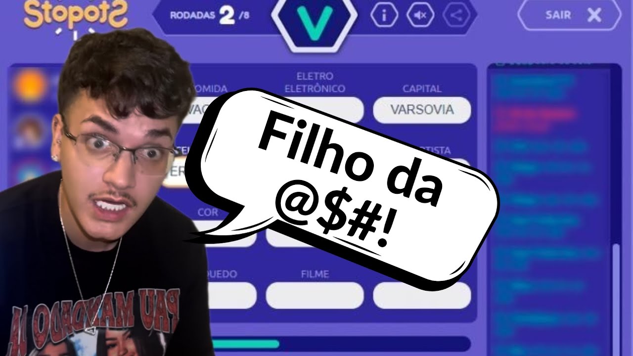 caiox jogando stop com os amigos
