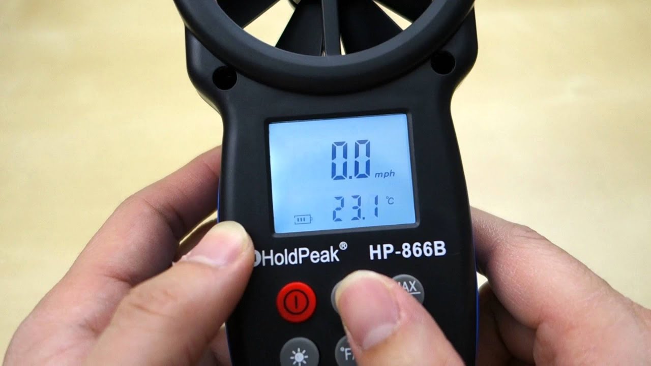 Обзор цифрового анемометра HoldPeak HP-866B.