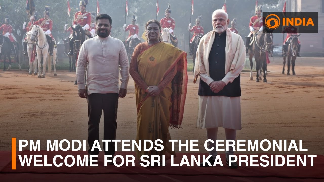 PM Modi attends the ceremonial welcome for Sri Lanka President Dissanayake