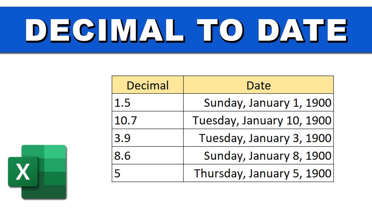 How to change a decimal number to a date in Excel