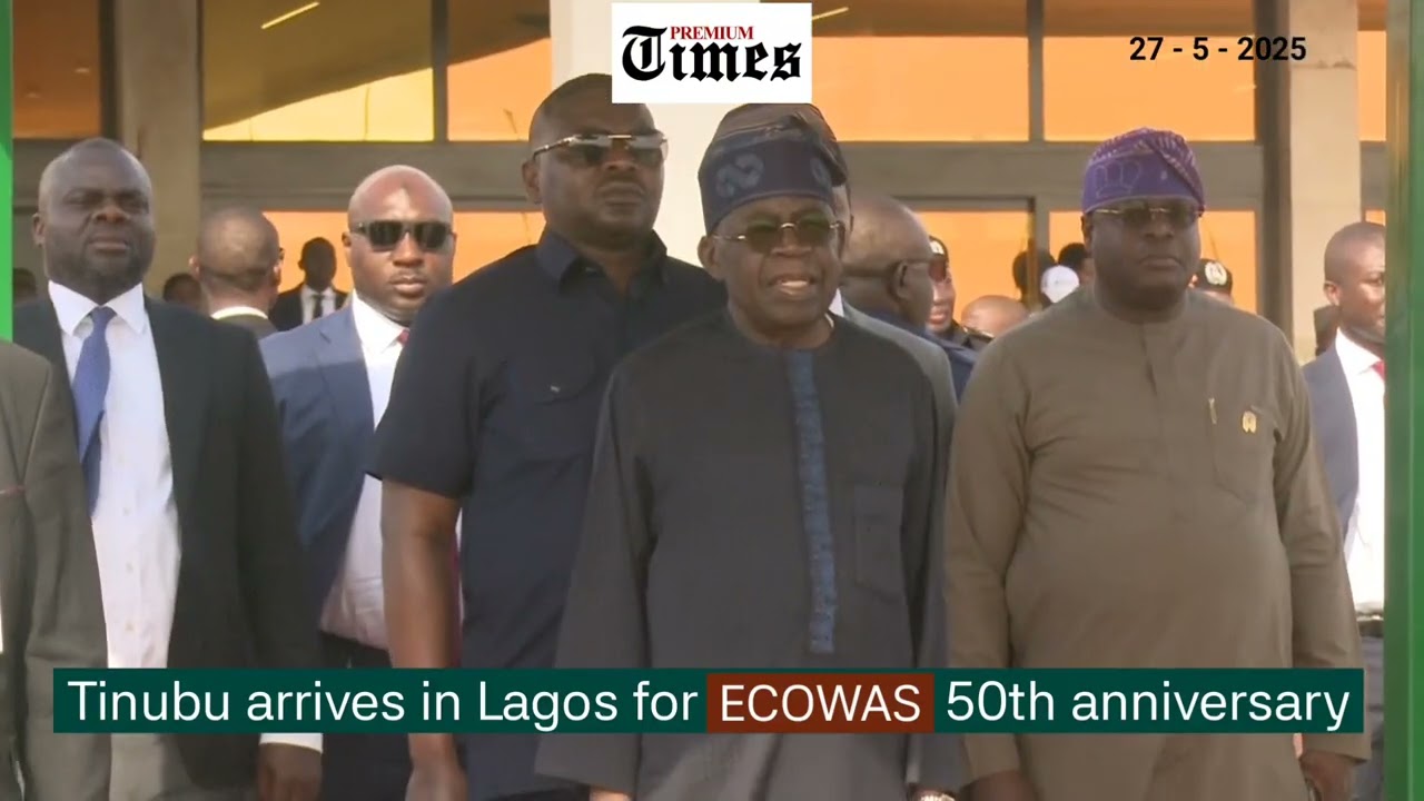Tinubu arrives in Lagos for ECOWAS 50th anniversary