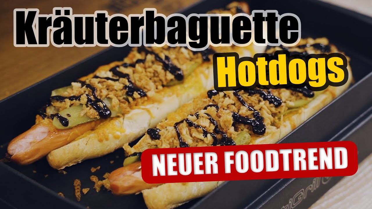 Kräuterbaguette Hotdog im OptiGrill