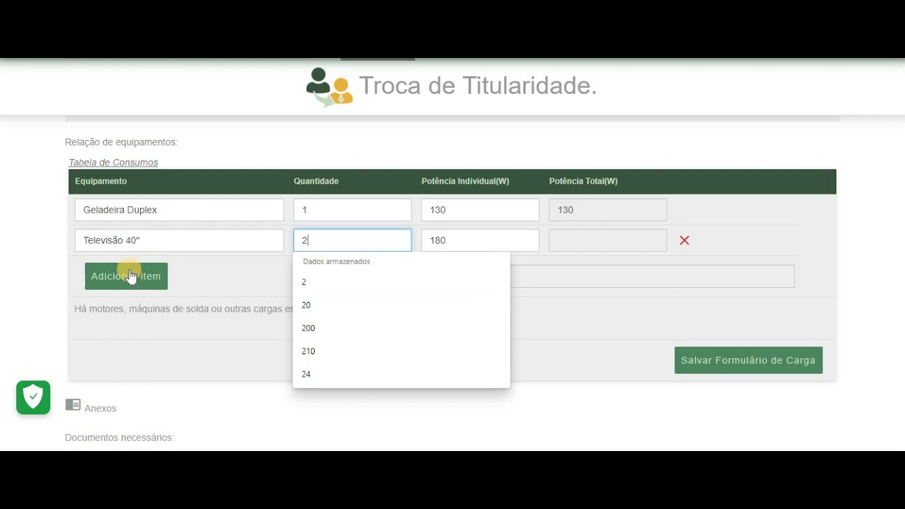 Troca de titularidade CEMIG