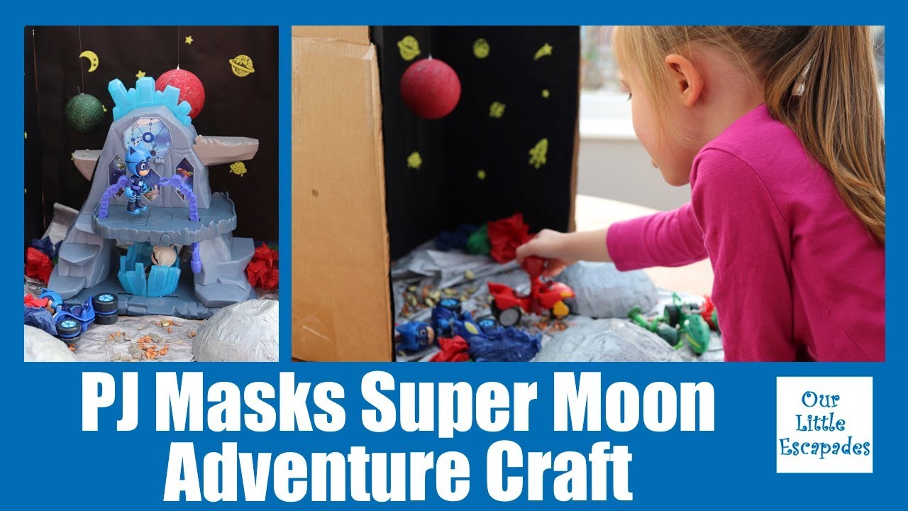 PJ Masks Super Moon Adventure Craft - Making A Moon Scene For PJ Masks and Luna Fortress Playset