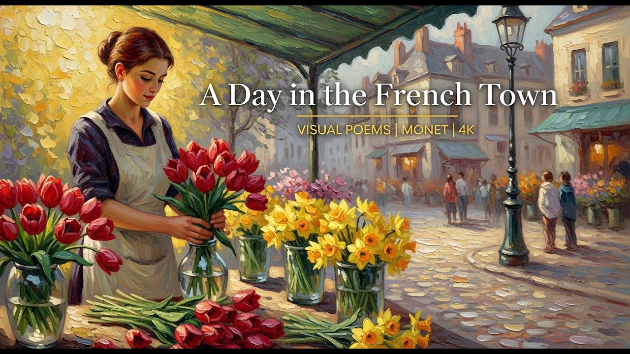 Visual Poems | Claude Monet |A Day in the French Town — From Dawn to Candlelight (4K)